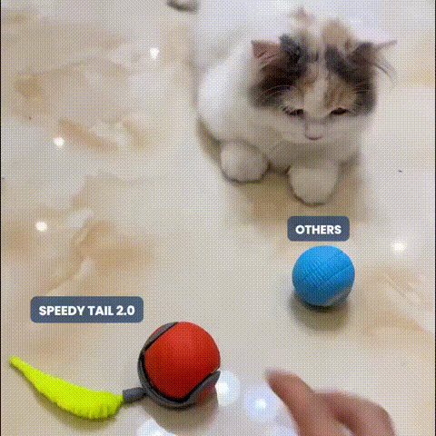 Pelota rodante eléctrica interactiva con cola burlona