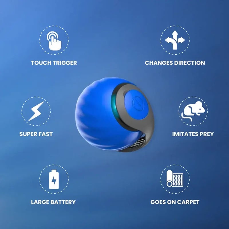 Pelota rodante eléctrica interactiva con cola burlona