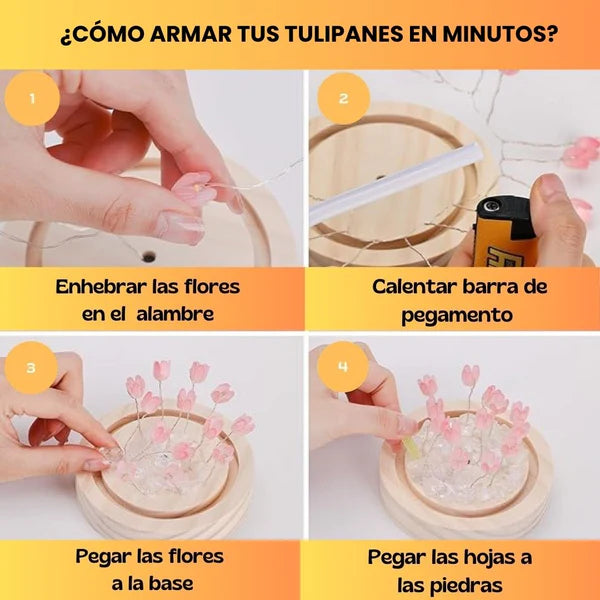 ¡El regalo perfecto! Lámpara de tulipanes radiantes