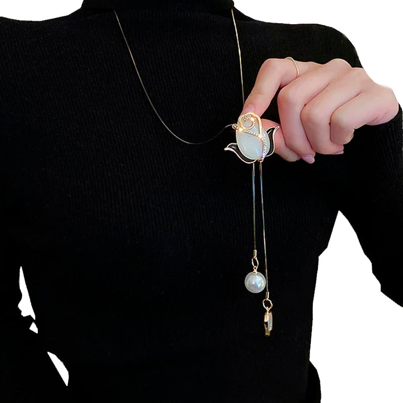 Collar con colgante de ópalo tulipán!