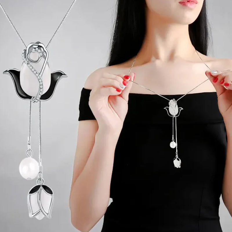 Collar con colgante de ópalo tulipán!