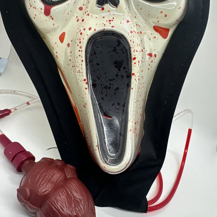 Máscara de Halloween vintage con sangre - Función de bombeo 🎃