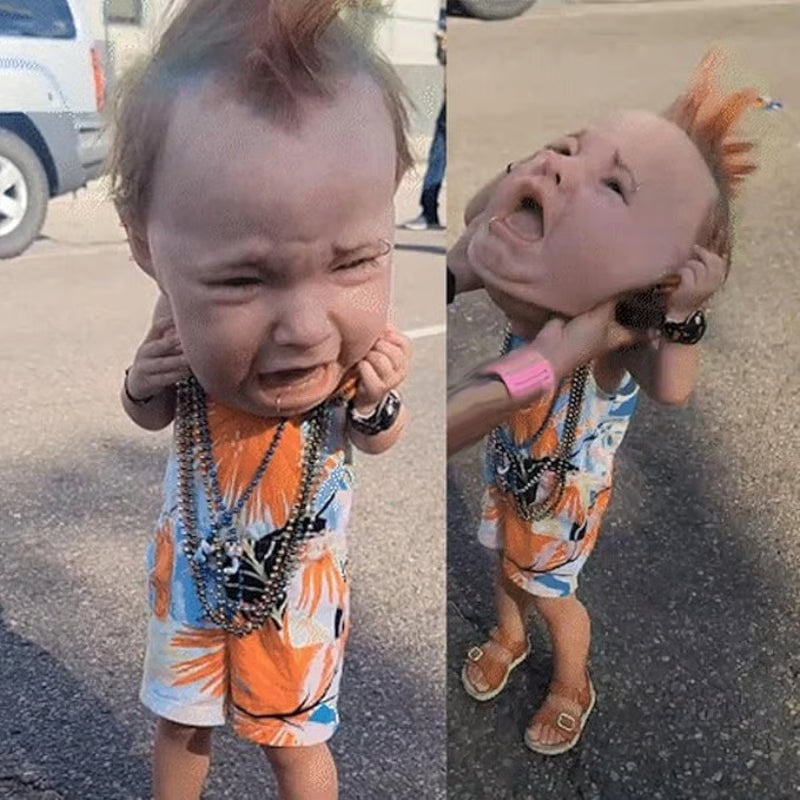 Oferta de Halloween 2025: Máscaras de látex espeluznantes y divertidas (Bebé punk llorón)