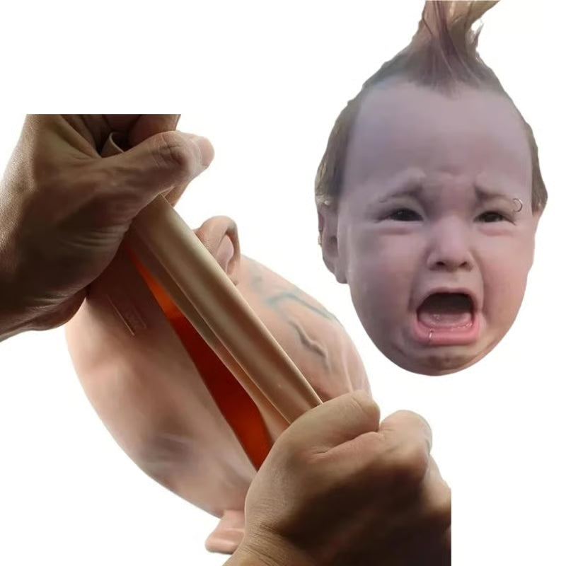Oferta de Halloween 2025: Máscaras de látex espeluznantes y divertidas (Bebé punk llorón)