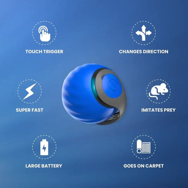 Pelota rodante eléctrica interactiva con cola burlona