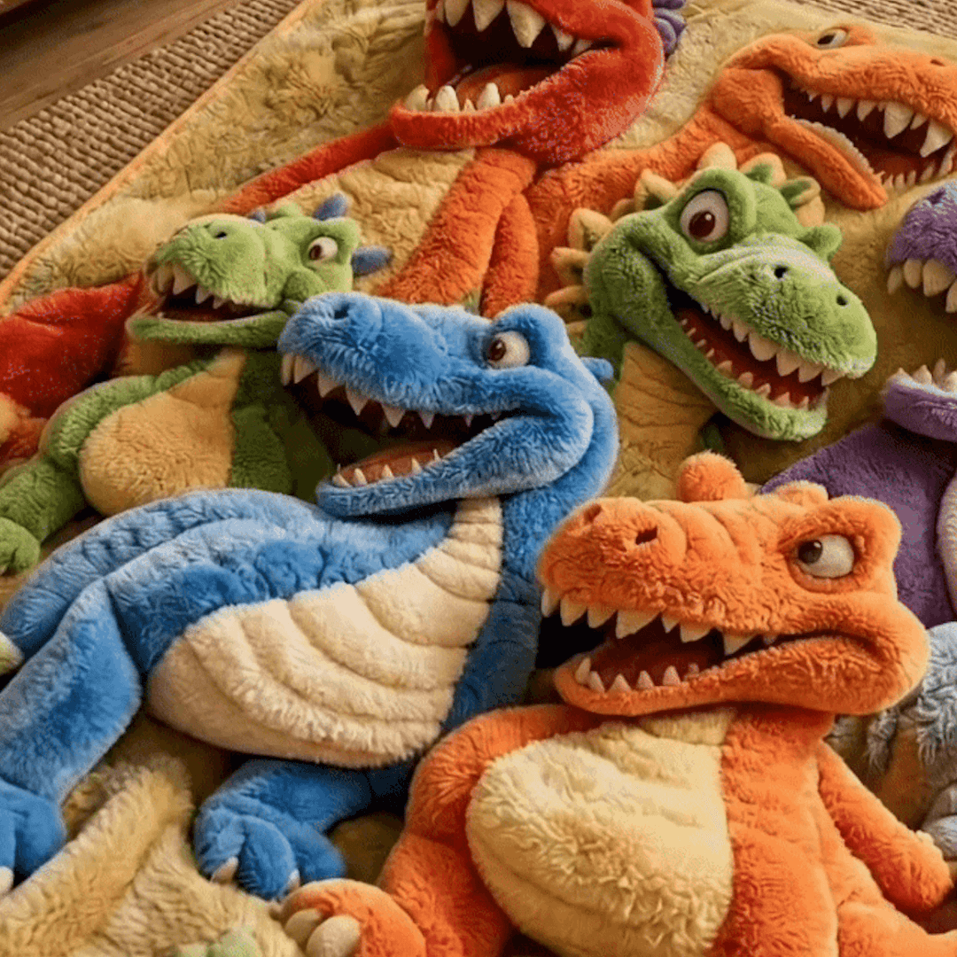 DinoSnug™ Manta de franela 3D de dinosaurio