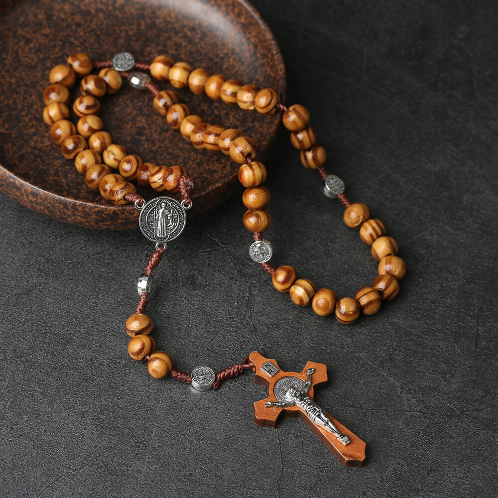 Protección Divina – Rosario de Palo Santo Artesanal