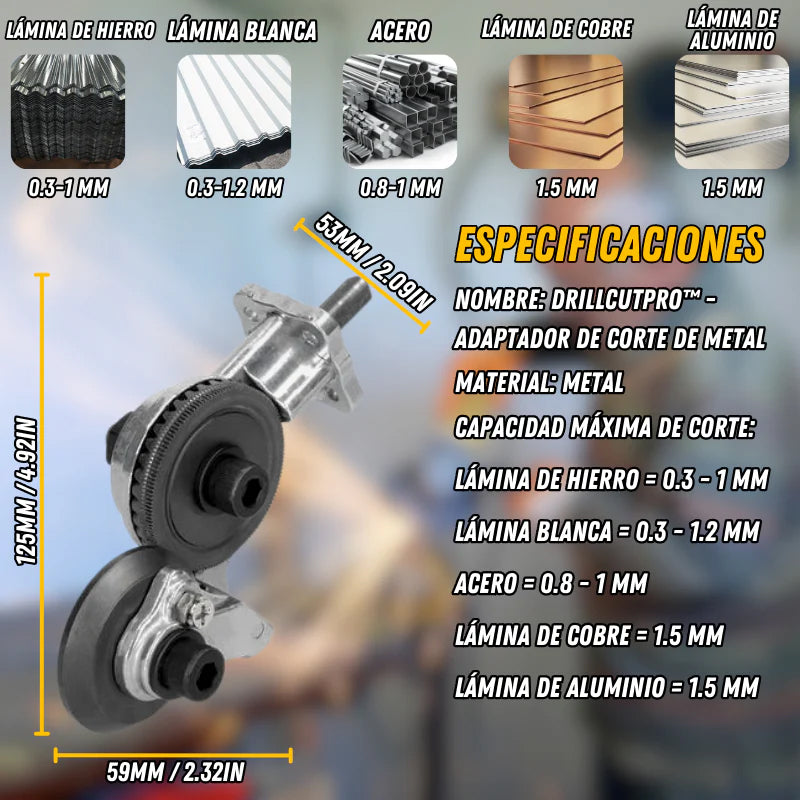 DrillCut™ herramienta de corte rápido, planchas de aluminio metal y mas