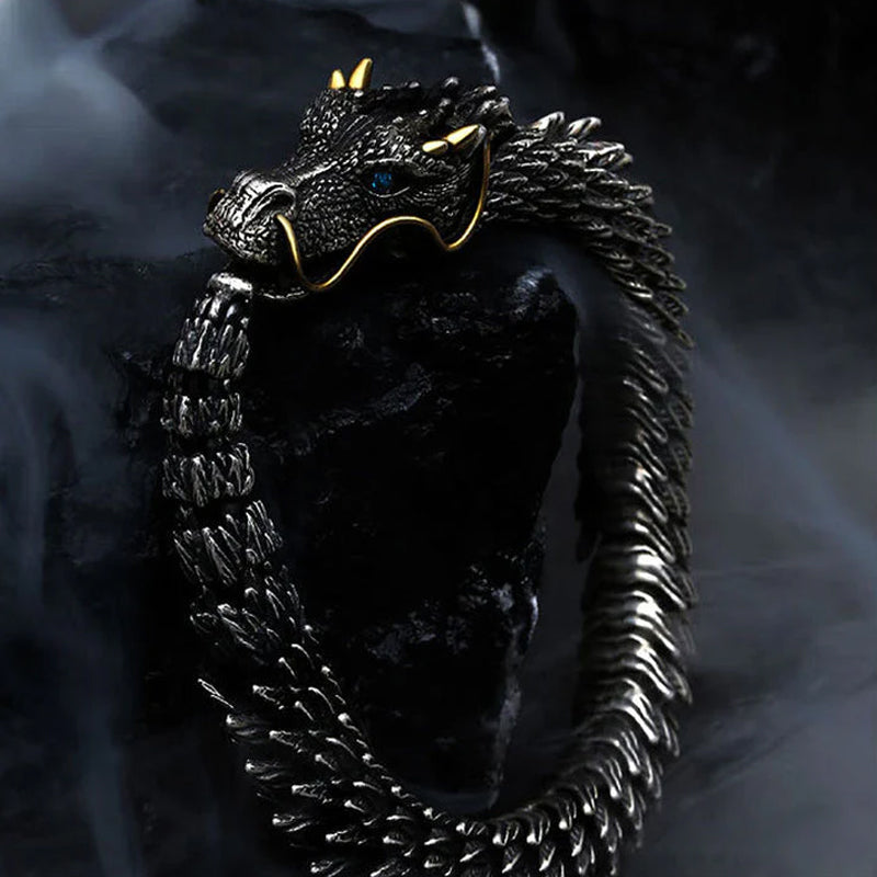 Pulsera de cobre con dragón