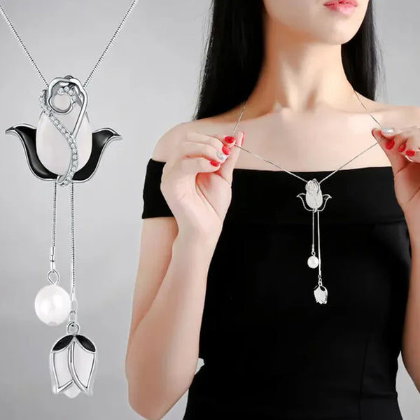 Collar con colgante de ópalo tulipán!