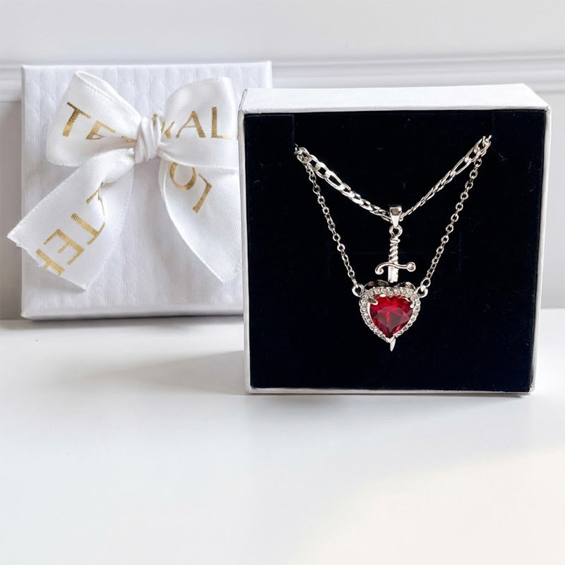 ✨ Set de Collares Pareja❤️Corazon-Espada
