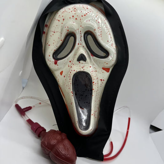 Máscara de Halloween vintage con sangre - Función de bombeo 🎃