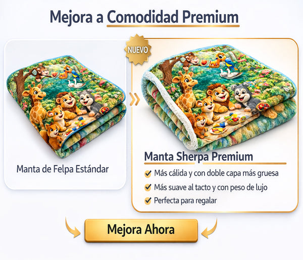 🦁 Mejora tu manta 3D a una manta Sherpa premium ✨