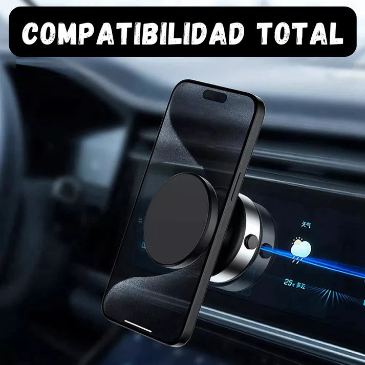SOPORTE DE CELULAR MAGNÉTICO AJUSTABLE Y GIRATORIO 360° IMBATIBLE EN AUTO, OFICINA O CASA.