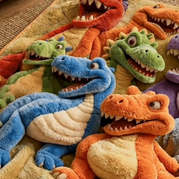 🎁 Manta de franela de dinosaurios 3D